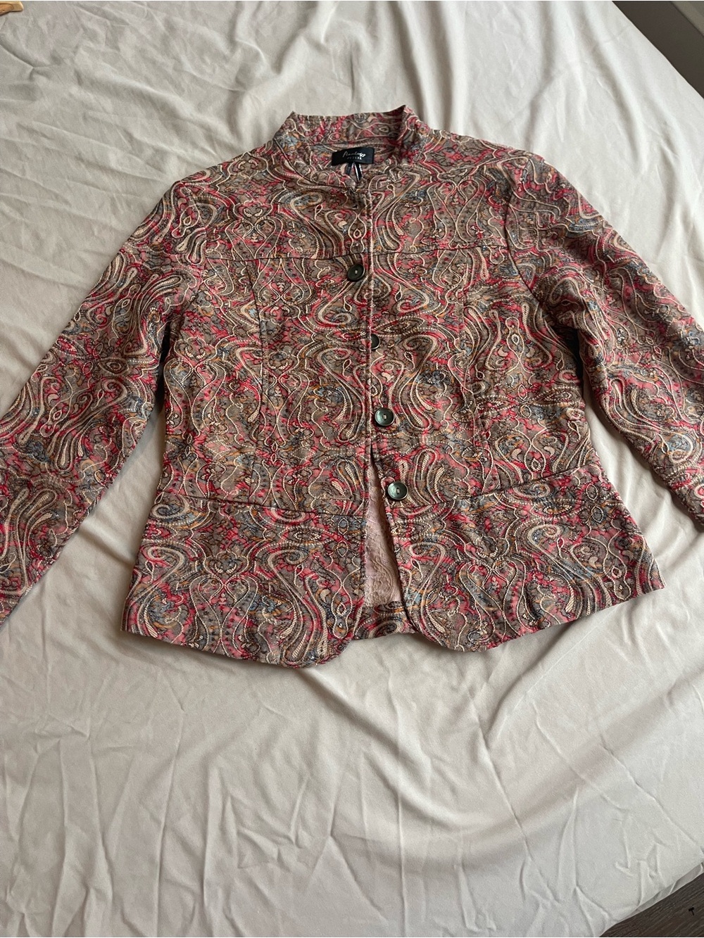 Analog Paisley Blazer in Pink and Brown Tones